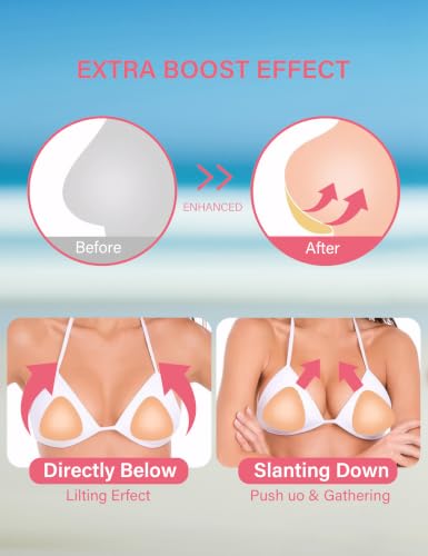 Image of Sticky Bra Push Up Pads & Nipple Covers,Waterproof for Swimsuit or Sports