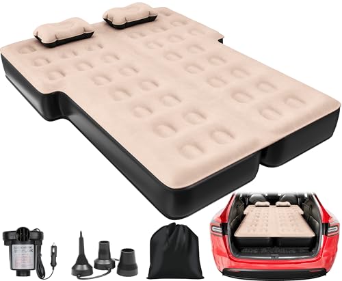YITAHOME 10'' SUV Air Mattress, Inflatable Car Bed with Electric Pump & Accessories for Camping, Road Trips & Travel, Fits for 4Runner, Jeep Wrangler & Most SUVs (Black & Brown)