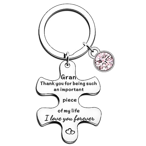 JETTOP Gran Gifts Keyring-Gran Gifts from Grandchildren Gifts for Gran Birthday Chrsitmas Mothers Day Present Piece of My Life