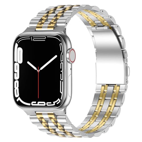 Bracelet Apple Watch 45mm en métal pour hommes et femmes idéal pour le bureau et les soirées