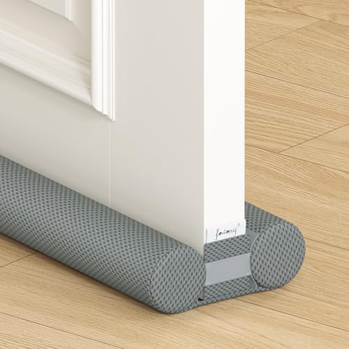 fowong Under Door Draft Stopper 32 Inch Adjustable Draft Stopper for Bottom of Door, Soundproof Window Breeze Blocker, Grey