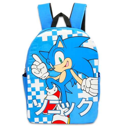 Sonic the Hedgehog Backpack Set - Bundle with 16" Video Game Bag with Stickers, Water Bottle, More | Sonic School Supplies for Kids and Teens2