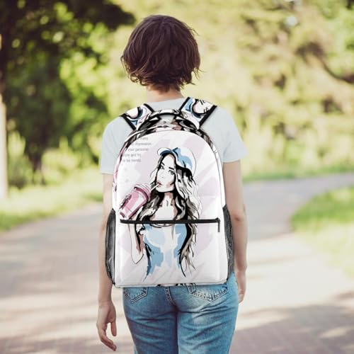 Sac à dos d'école multicolore 40cm pour ado et voyage décontracté