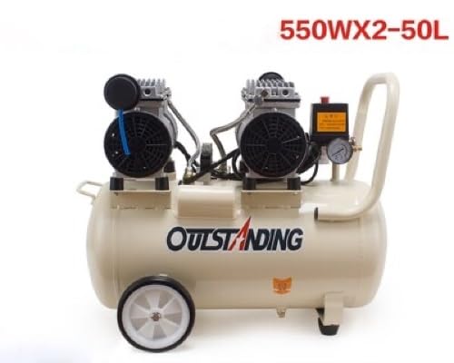 Compresseur d'Air Silencieux Sans Huile Outstanding OTS550W x2 50L 1100W 7 Bar Débit 80L/min 220V Atelier