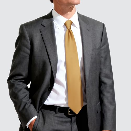 Image of Hi-Tie Men's Extra Long Solid Satin Tie Set 63 Inch /70 Inch Formal Necktie