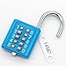 MIONI 10 Position Button Combination Padlock, 5 Position Locking Mechanism, bluexi15:18
