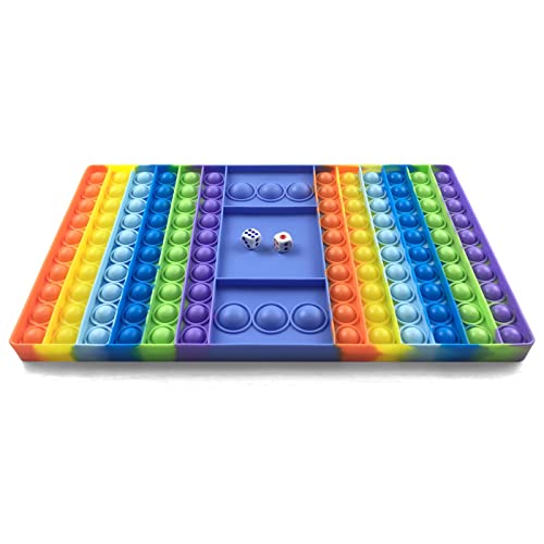プッシュポップ バブル 30cm 大きいサイズ 二人盤 ボードゲーム サイコロ かわいい ストレス解消 グッズ スクイーズ 知育玩具 減圧 解压 おもちゃ 特別支援玩具 シリコン 四角い