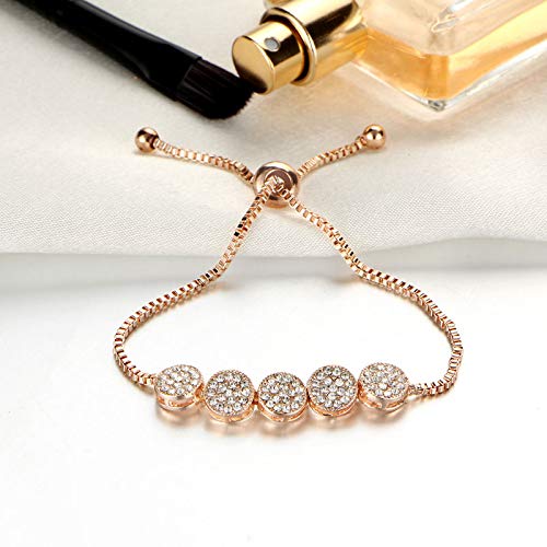 Image of Shining Diva Fashion Full Crystal Charm Stylish Gold Plated Charm Bracelet for Women