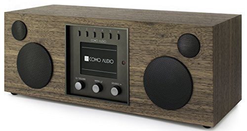 Como Audio: Duetto - Wireless Music System with Internet Radio, Spotify Connect, Wi-Fi, FM, and Bluetooth - Walnut/Black