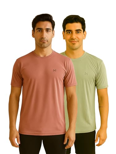 Image of Force NXT Men's Premium Microfiber Fabric Solid T-Shirt | Round Neck Half-Sleeves T-Shirt for Men | Sweat Wicking with Label Free for Daily Uses