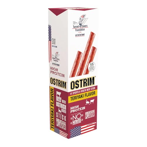 Ostrim Beef & Ostrich Jerky Snack Sticks-Teriyaki Flavor, 1.5 oz (Pack of 10)