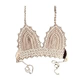 Mode Set Herren Frauen Sexy-Bikini Top Strick-Badeanzug gepolsterte Bademode Spitze Bademode Weißes Top