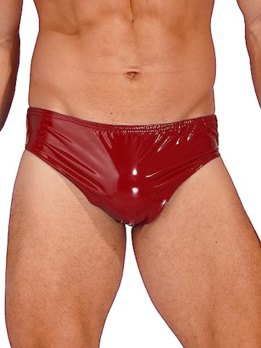 Water Glossy Shiny Bikini Briefs Swimming Trunks Sexy Low Rise Pouch Club Dancing Underpant