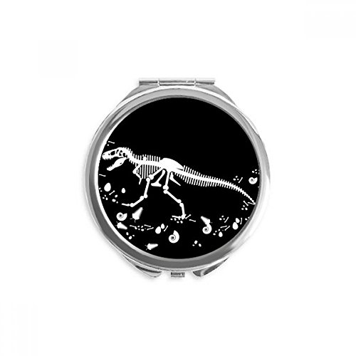 Miroir de poche os de dinosaure format compact portable pour maquillage quotidien