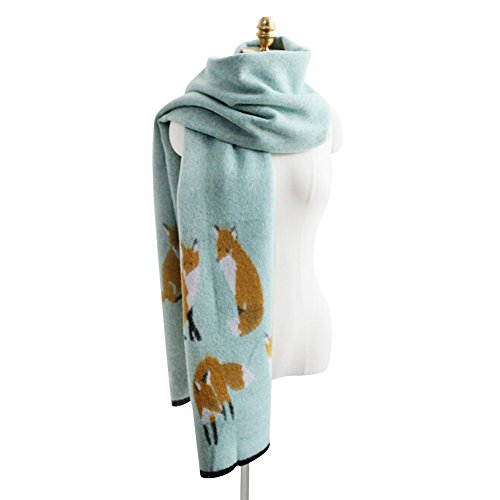 Winter Fashion Stylish Fringe Cartoon Small Fox Cashmere Feel Long Pashmina Scarf2
