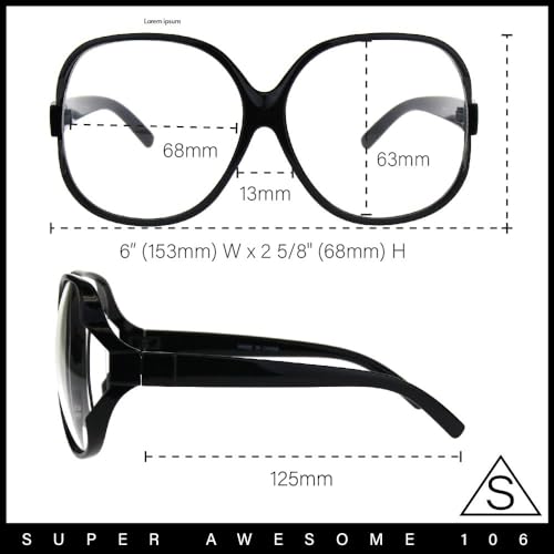 Womens Oversize Exposed Lens Butterfly Granny Plastic Eyeglasses4