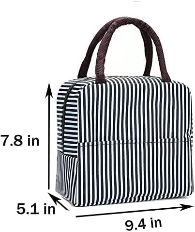 Vista 5 de RAYCLOUD Bolsa de almuerzo para adultos, impermeable, reutilizable, aislada, hielera, contenedor de comida con bolsillo lateral y asa redonda, gran