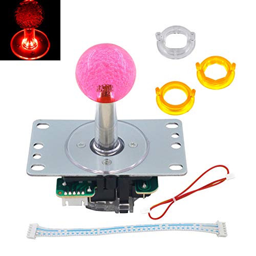 SJ@JX Arcade LED Joystick SANWA Style Fight Joystick LED Stick Retro LED Joy Circular Limiter Octagonal Limiter for Retro Pie Raspberry Pi MAME Jamma SANWA