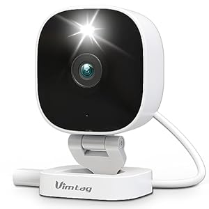 VIMTAG Security Camera, 3.5K/6MP Outdoor/Indoor Wired Plug-in 2.4G Wi-Fi Spotlight Camera for Home Security, 2-Way Audio/Color Night Vision/Human/Motion/Sound Detection, Support Alexa/Up to 512G Card