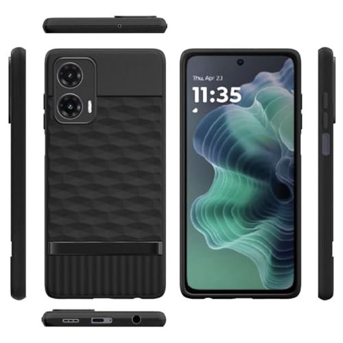Image of Shockproof Case for Motorola Moto G35 5G | Full Camera Protection | TPU Flexible Back Cover for Motorola Moto G35 5G (Matte Black)