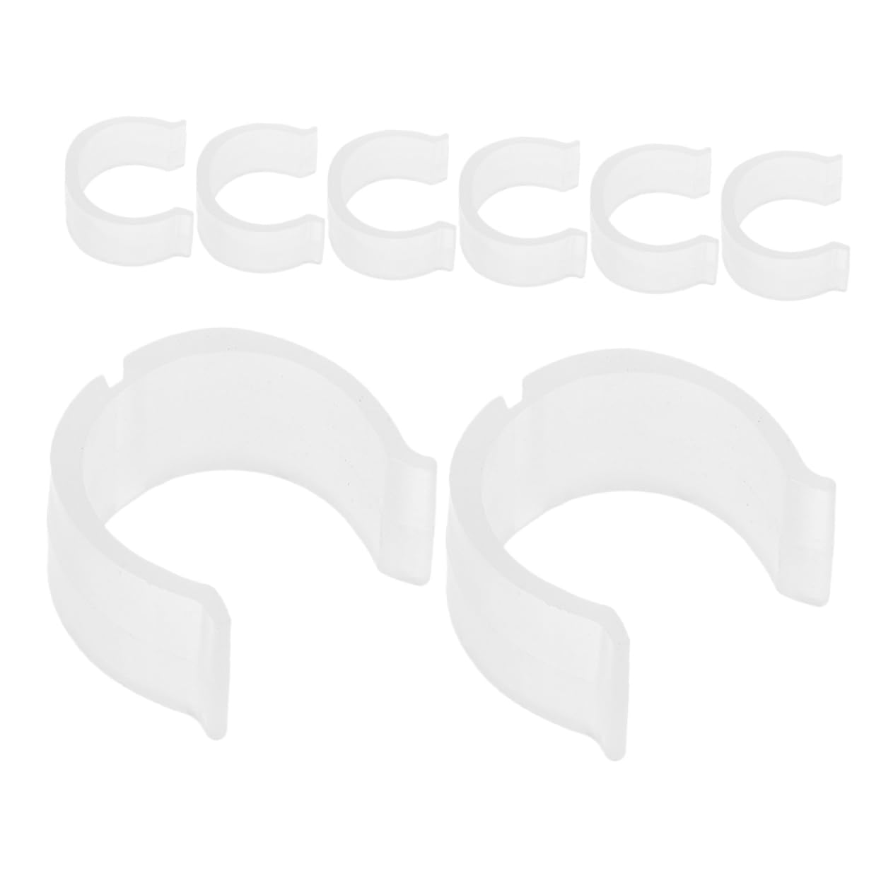 Cabilock 8pcs Heavy Duty U Shaped Plastic Curtain Rod Brackets Slip Buckle Supports for Drapes Easy Installation Clamp for Ceiling Mounting and Enhanced Stability