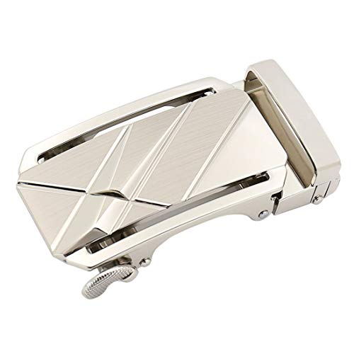 Men's Ratchet Leather Belt Buckle for Belt Strap Automatic Slide Buckle Only Buckle (One Size, Buckle 024)