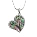 Produktbild Kiara Schmuck Herz Swirl Anhänger Halskette mit natürlichen grünlichen blau intarsiert Paua Abalone Shell auf 45,7 cm Schlangenkette. Silber Farbe, Rhodiniert, Anlauf Geschützt.