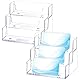 BSTDAYEVER Visitenkartenhalter Acryl Visitenkartenständer Visitenkarten Aufsteller 2Stk 3 Fächer Business Card Holder Transparent Visitenkarten Halter Display Tischständer für Büro Zuhause