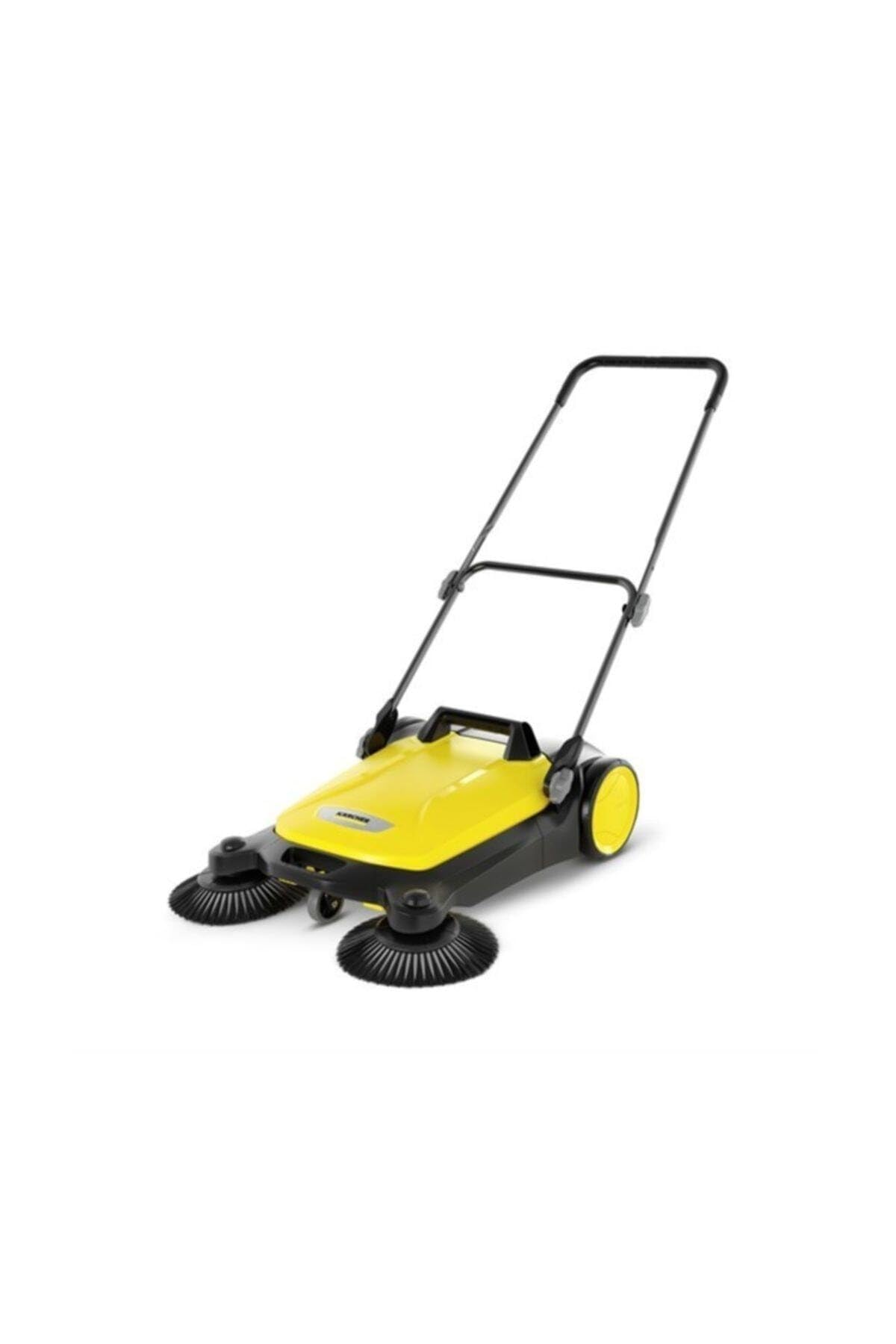 Karcher S 4 Twin Push Sweeper, 680mm Sweeping Width, with Dual Side Brushes and 20L Waste Hopper, for Patios, Sidewalks, Garages, and Driveways, Cleans up to 2400 m²/h