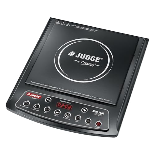 Image of Judge By Prestige Aura Plus 1800W Multiple Indian Menu Option Induction Cooktop Black | Convenient Timer Function|Push Buttons|1 Year Warranty