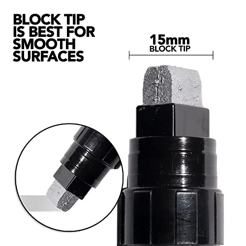 Krink K-55 Silver Paint Marker - Vibrant And Opaque Fine Art Acrylic Paint Pens For Smooth Surfaces - Acrylic Paint Markers For Metal Paper And Painted Surfaces - Graffiti Markers For Signs And More… #TOP1