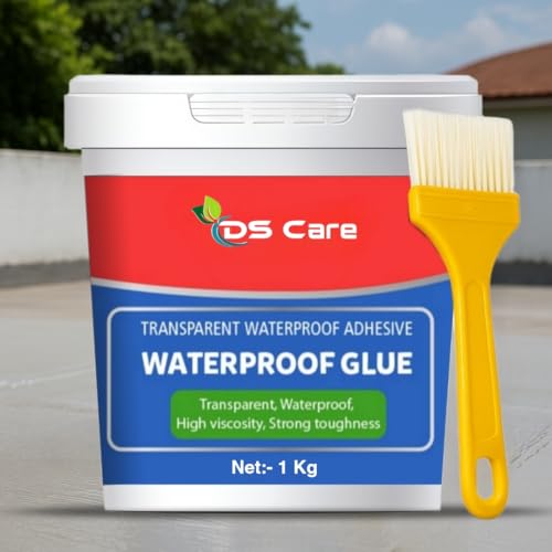 Image of DS CARE Transparent Waterproof Glue for Roof Leakage Crack Seal Glue with Brush Crack Seal Agent Roof Water Leakage Solution Transparent Glue Waterproofing (1 kg) by UNIDSC (4)