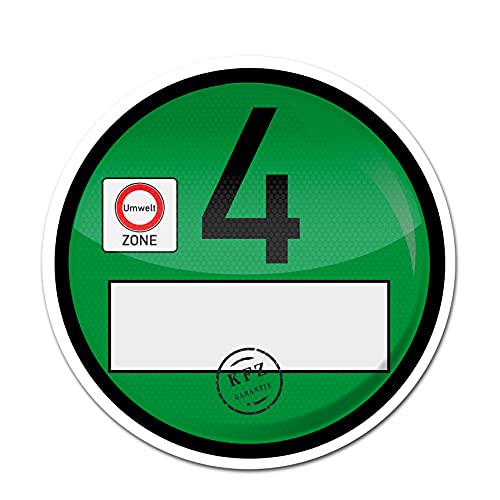 Finest Folia Haftfolie Euro 4 Plakette für Windschutzscheibe Umweltplakette Feinstaubplakette Spaßplakette Fun Folie für Fahrzeug Auto Kfz Zubehör R020 (Euro 4 1 Stück)