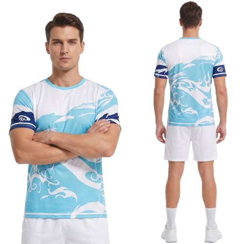 AYESY Maillot de Bain à Homme Manches Courts, UPF 50+ Protection Anti-UV T-Shirt Rashguard à Séchage Rapide Léger, élastique Lâche pour Surf Pêche Plongée Plage L – vue 9