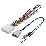 RED WOLF 20 Pin Stereo Wring Harness Antenna Adapter Fit for Nissan 2008-2015 Versa Altima Pathfinder Frontier, 2009-2011 Suzuki Install Aftermarket Radio W/Steering Wheel Control VSS Harness