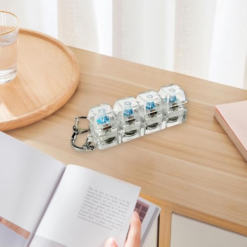 Image of Mechanical Keyboard Switch Keychain Fidget Toy with 4 Blue Switches