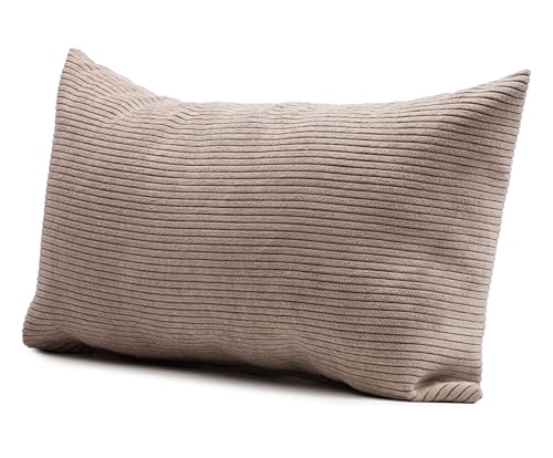 Gözze - Kissen Capri, Dekokissen in Feincord-Optik, Weiches Sofakissen mit Füllung, 100% Polyester, 30 x 50 cm - Taupe