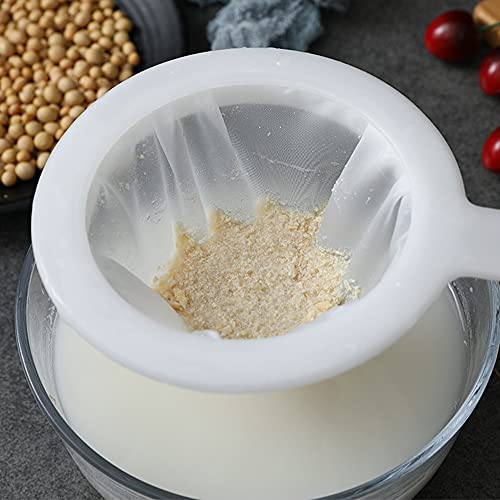 Image of 6 Pack - 200 Mesh Fine Mesh Strainer & Nut Milk Bags, Reusable Food Strainer - Food Grade BPA-Free - Ultra Strong Fine Nylon Mesh - Nutmilk, Juices, Cold Brew, Tea Coffee, Juice Soy Milk Juice