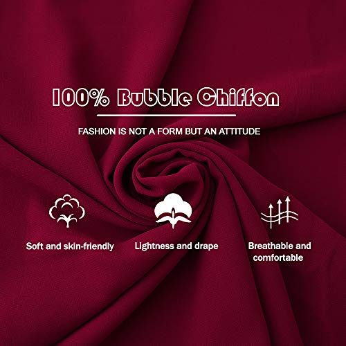 Image of LMVERNA Solid Color Bubble Chiffon Scarf for Women Fashion Soft Hijab Long Scarf Wrap Scarves