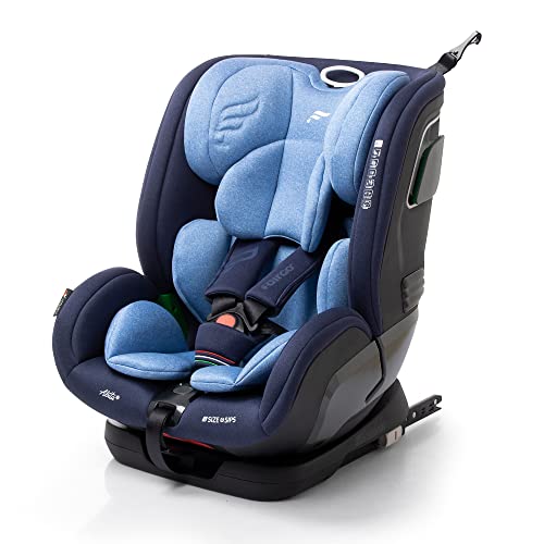 FAIRGO – Silla de coche I-size ABITA GR. 1/2/3 ISOFIX desde 76cm a 150 cm – Edad: desde 9 meses a 12 años – Armazón absorve impactos - Topteather - Evolutiva – Color: Blue Mellagne