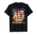 cane cavalier king charles spaniel del ringraziamento di halloween maglietta
