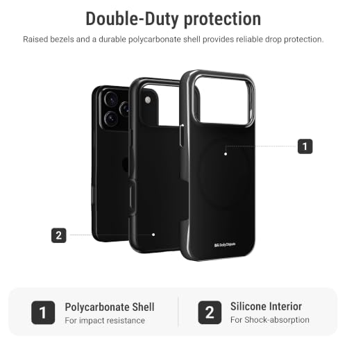 Image of DailyObjects Enamel Bumper MagSafe Case for iPhone 17 Pro Max Compatible with Mag-Safe Wireless Charging | Black Hybrid Magnetic Back Cover