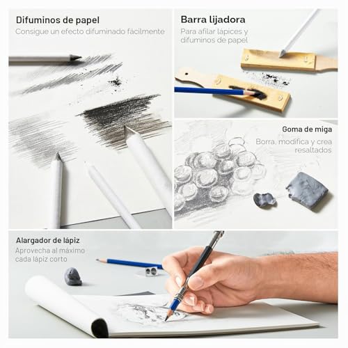 Miniatura 4 de Shuttle Art 103pcs Kit De Dibujo Artístico, Set Dibujo Profesional Incluye Lápices De Colores, Lapices Acuarelables, Bocetos, Grafito, Carboncillo, Herramientas De Dibujo Para Adultos Niños Artista