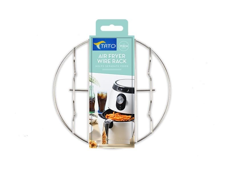 TRTO 1Pcs Air Fryer Wire Rack Dia.17.5cm Air Fryer Accessories Single-Layer Cooking Bakings Tray Racks Easy to Use and Cleans, Fryrack0202