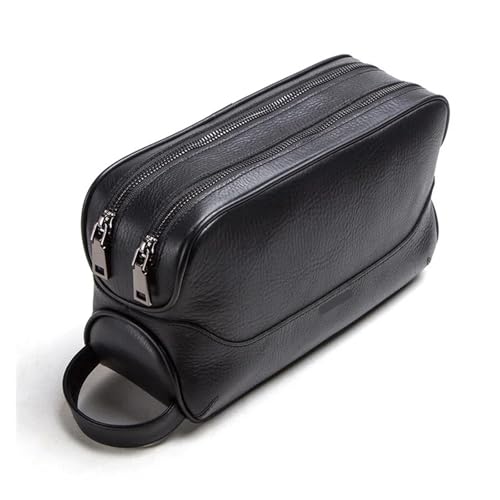 Trousse de toilette vintage en cuir noir pour homme le cadeau idéal