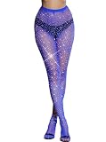 VINICUNCA Fishnet Stockings for Women Sparkly Rhinestone Fishnet Tights Multi Pack (US, Alpha, Medium, X-Large, Regular, Regular, Blue-mini Grid)