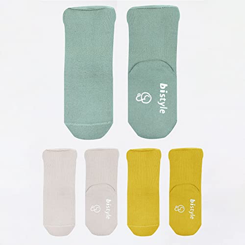 Bistyle Baby Non-Slip Terry Socks 3 Pairs - Thick Cotton Seamless Infants Toddlers Kids Winter Warming Socks4