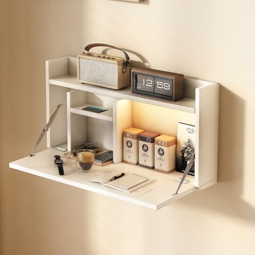 JOMEED Wall Mounted Desk Multifunctional Floating Desk with 3 Col...