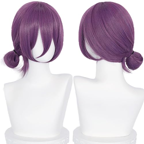 Aicos Anime Short Purple Cosplay Wig with Bangs & Ball Head
