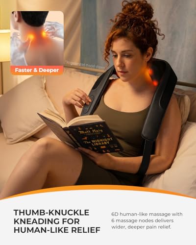 Image of CooCoCo Red Light Neck Massager with Heat, 6D Shiatsu, 660nm & 850nm